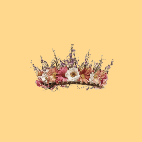 a happy mother 's day greeting card with a crown of flowers and butterflies