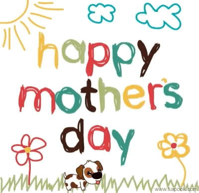 A Happy Mother 'S Day Greeting Card With A Dog GIF