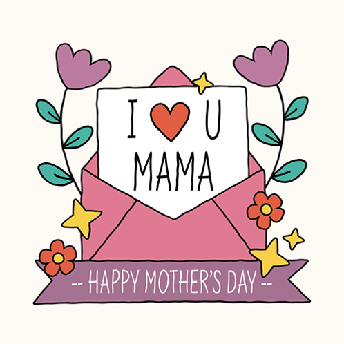 A Happy Mother 'S Day Greeting Card With A Pink Envelope GIF