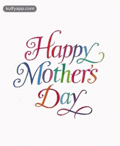 A Happy Mother 'S Day Greeting Card With Colorful Hearts On A White Background GIF