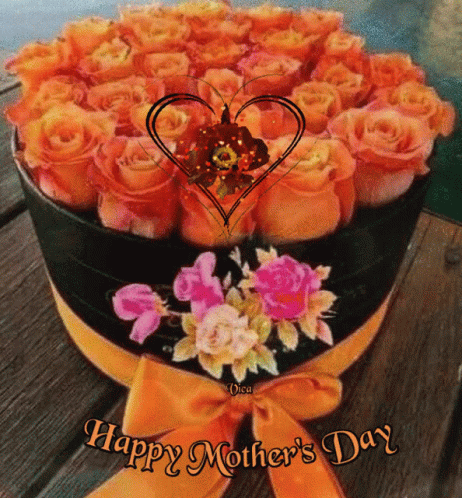 A Happy Mother 'S Day Greeting Card With Roses In A Box GIF