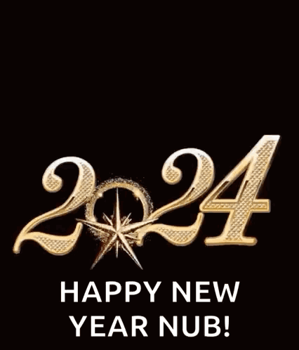 A Happy New Year Greeting Card With Fireworks And The Year 2024 . GIF