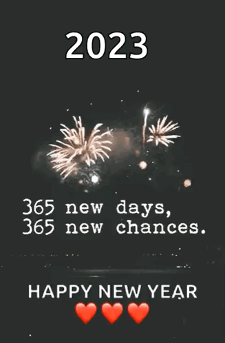 Happy New Year Card With Fireworks GIF