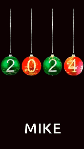Happy New Year Mike Greeting Card With Christmas Balls GIF
