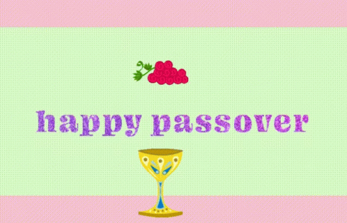 A Happy Passover Greeting Card With A Chalice And A Bunch Of Grapes GIF