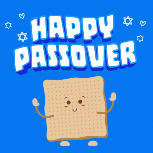 A Happy Passover Greeting Card With A Smiling Matzo Cracker GIF