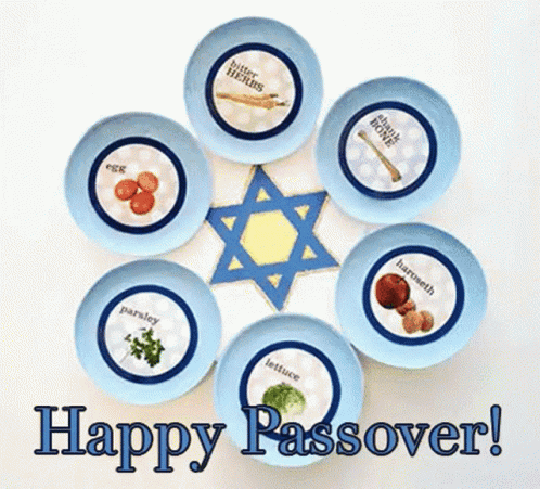 A Happy Passover Greeting Card With A Star Of David GIF
