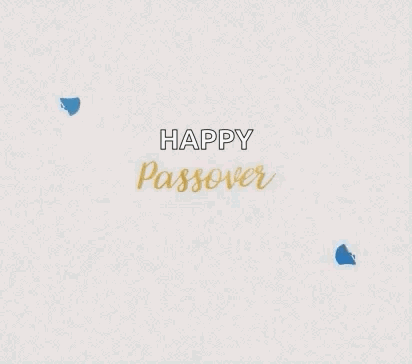 A Happy Passover Greeting Card With Flowers And A Blue Star GIF