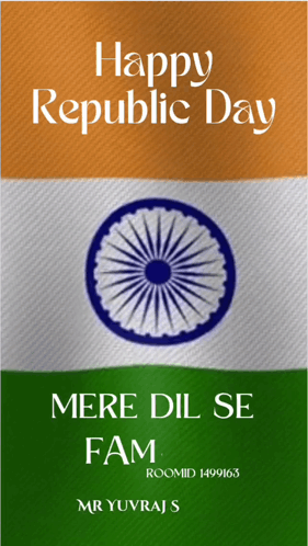 A Happy Republic Day Poster With An Indian Flag GIF