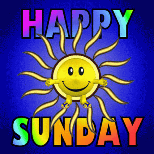 A Happy Sunday Greeting With A Smiley Sun GIF