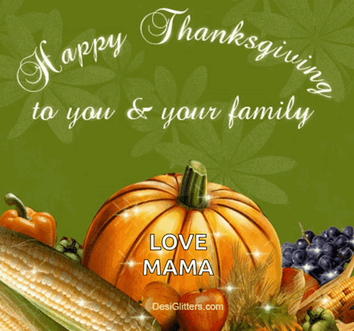 A Happy Thanksgiving To You And Your Family Card With A Pumpkin GIF