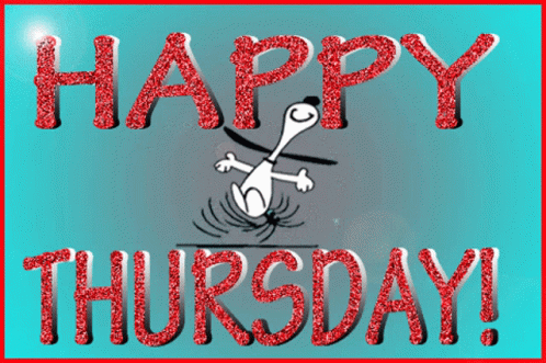 a happy thursday greeting card with snoopy and the words happy thursday