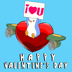 Valentine's Day Card Penguin Saying I Love You GIF