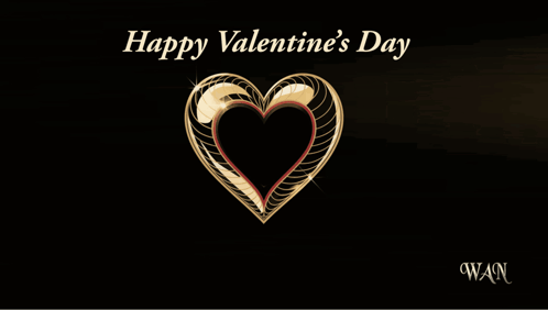 Valentine's Day Card With Gold Heart GIF