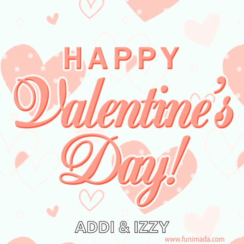 A Happy Valentine 'S Day Greeting Card With Pink Hearts GIF