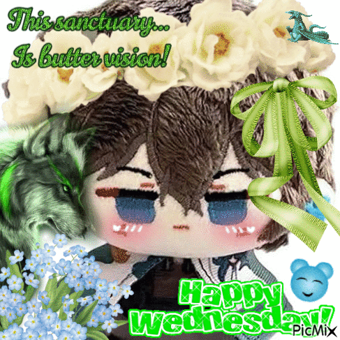 A Happy Wednesday Card With A Stuffed Animal GIF