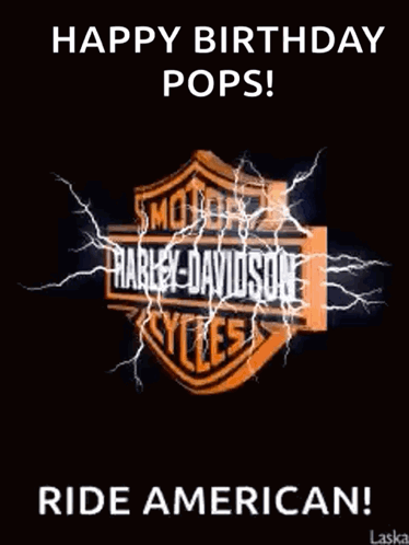 A Harley Davidson Logo With Lightning Bolts Behind It GIF