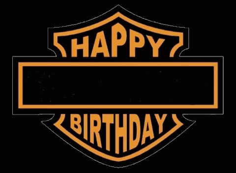 A Harley Davidson Logo With The Words Happy Earl Poochie Staten Birthday GIF