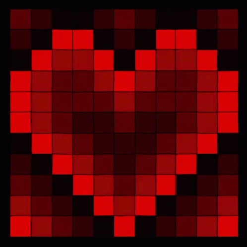 A Heart Made Out Of Red Squares With A Black Background GIF