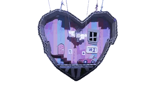 a heart shaped cardboard box with the number 1 written on it
