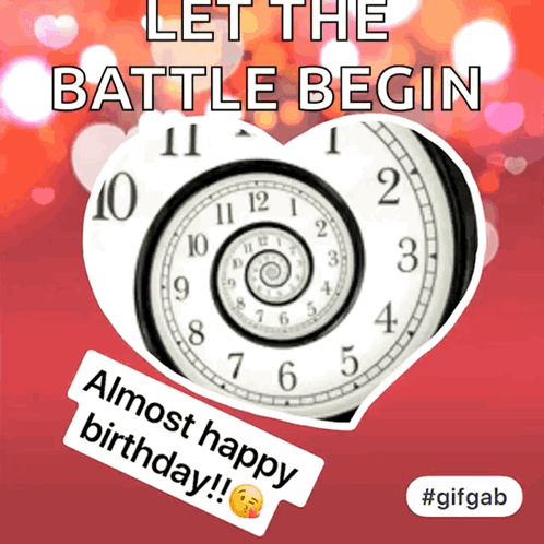A Heart Shaped Clock Says Let The Battle Begin GIF