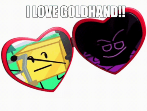 A Heart Shaped Mirror With The Words I Love Goldhand On It GIF