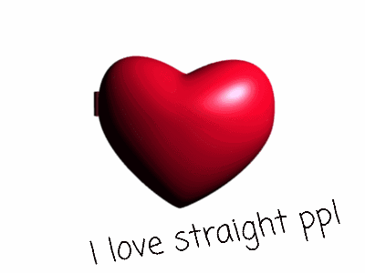 A Heart With A Drawing Of A Rabbit On It And The Words I Love Straight Ppl GIF