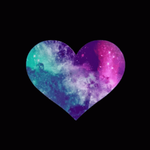 A Heart With A Galaxy In The Background GIF