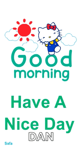 A Hello Kitty Cartoon Says Good Morning Have A Nice Day Dan GIF