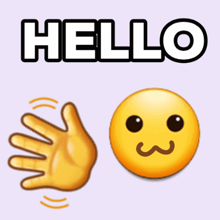 A Hello Sign With A Hand And Face GIF