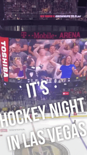 A Hockey Game Being Played In Las Vegas GIF
