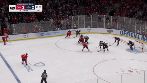 A Hockey Game Between Canada And The Usa Is Going On GIF