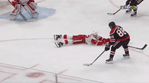 A Hockey Game Is Being Broadcasted On Nbc GIF
