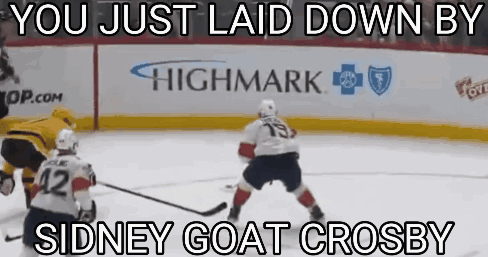 A Hockey Game Is Being Played In Front Of A Highmark Advertisement GIF