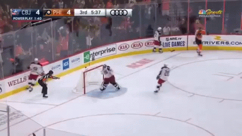 A Hockey Game Is Being Played In Philadelphia And The Score Is 4 To 4 GIF