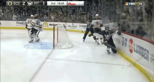 a hockey game is being played on a nbc channel
