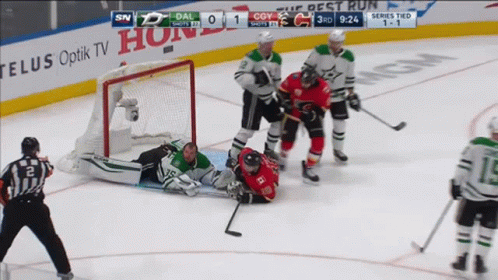 A Hockey Game Is Being Played With A Score Of 1-1 GIF