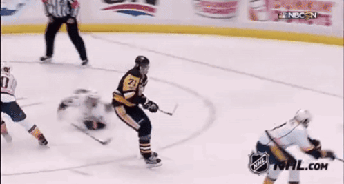 A Hockey Game Is Being Shown On Nbc On The Screen GIF