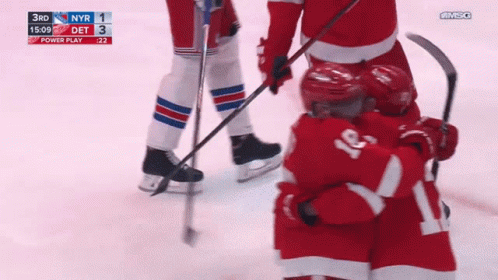 A Hockey Game Is Underway With Nyr Leading 1 To 3 GIF