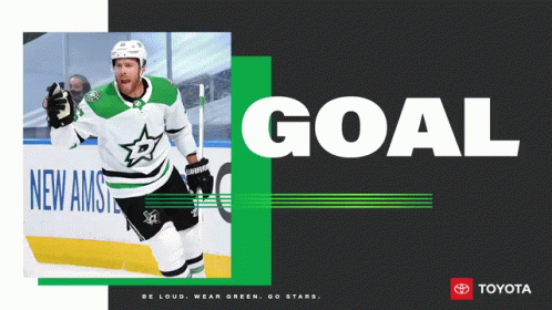 A Hockey Player Is Celebrating A Goal With A Toyota Logo In The Corner GIF