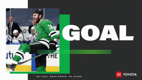 A Hockey Player Wearing A Green Jersey With The Number 16 On It GIF
