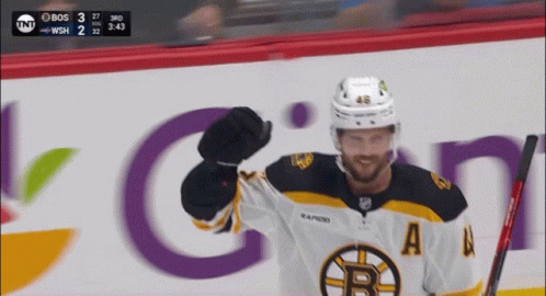A Hockey Player Wearing A Jersey That Says A On It GIF