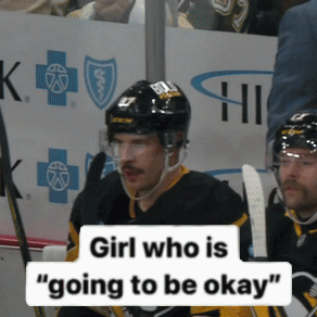 A Hockey Player With A Sign That Says Girl Who Is Going To Be Okay GIF