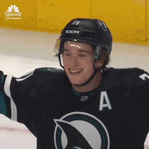 A Hockey Player With The Letter A On His Shirt GIF