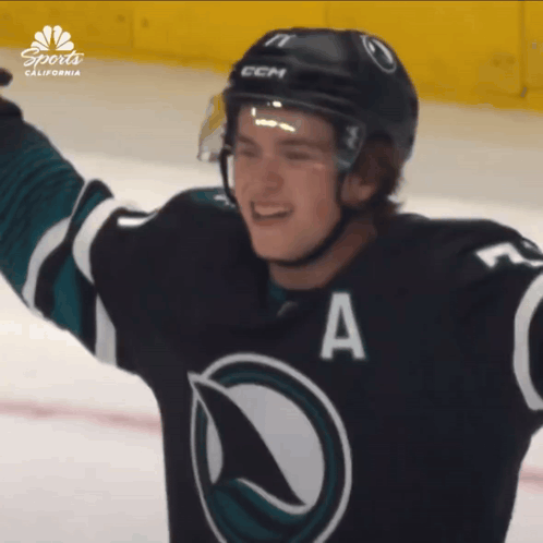 A Hockey Player With The Letter A On His Shirt GIF