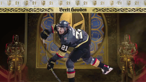 A Hockey Player With The Name Brett Howden On Their Jersey GIF