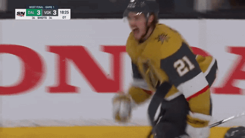 A Hockey Player With The Number 21 On His Jersey Is On The Ice GIF