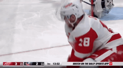 A Hockey Player With The Number 28 On His Jersey Is On The Ice GIF