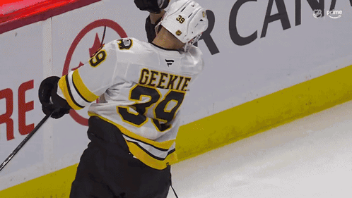 A Hockey Player With The Number 39 On His Back GIF