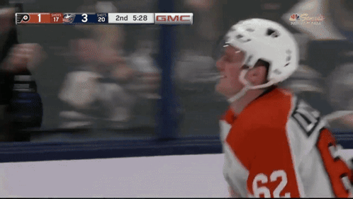 A Hockey Player With The Number 62 On His Jersey Is Smoking A Cigarette GIF